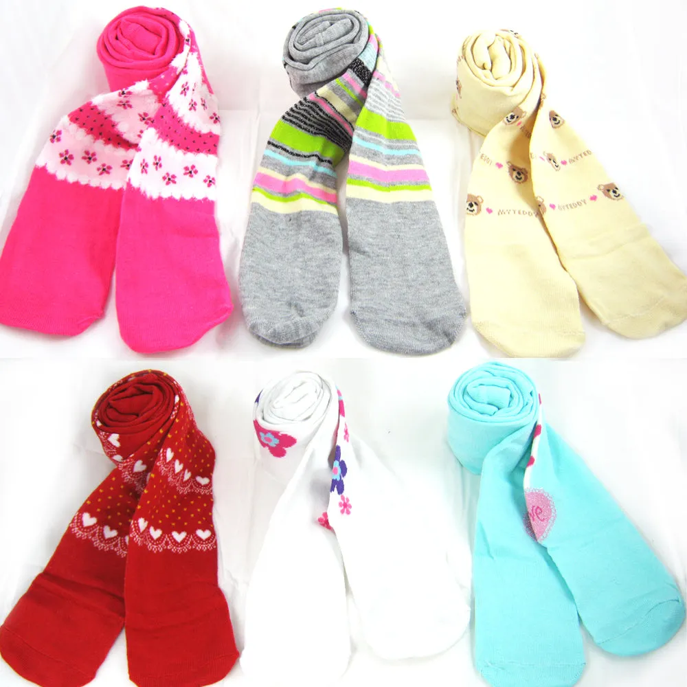 3 Pair Girls Stockings Tights Pantyhose Toddler 4-6 Medium Hosiery Opaque Ballet