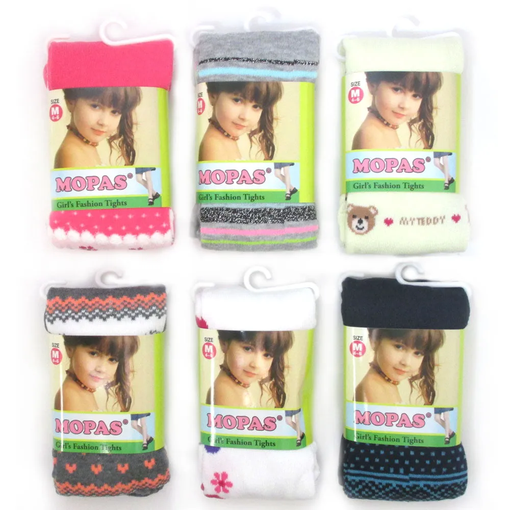 3 Pair Girls Stockings Tights Pantyhose Toddler 4-6 Medium Hosiery Opaque Ballet