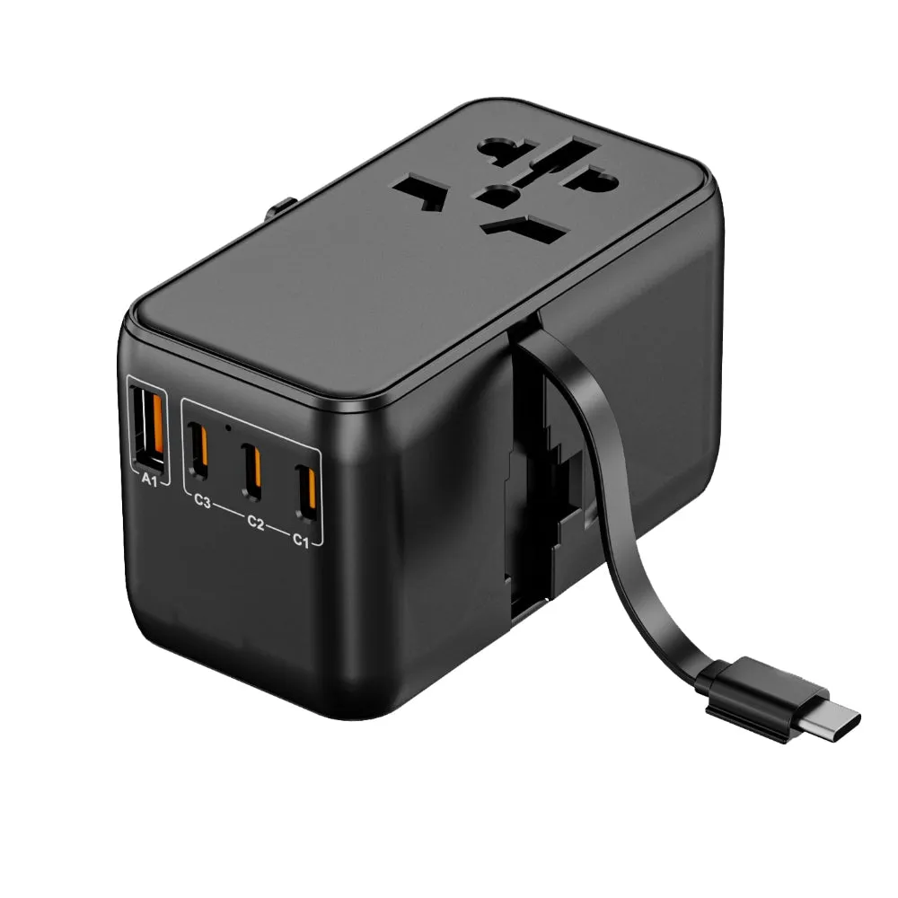 ADONIT Universal Adapter PD 85W Type C Cable Included Black