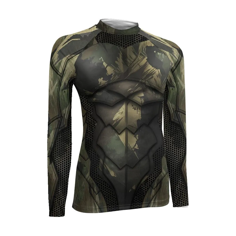 Army Camo Shell Women's Long Sleeve Rash Guard