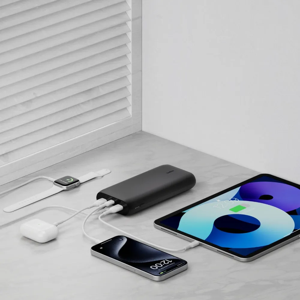 BELKIN BoostCharge 26K mAh Powerbank with USB-C & USB-A Ports Fast Charge - Black
