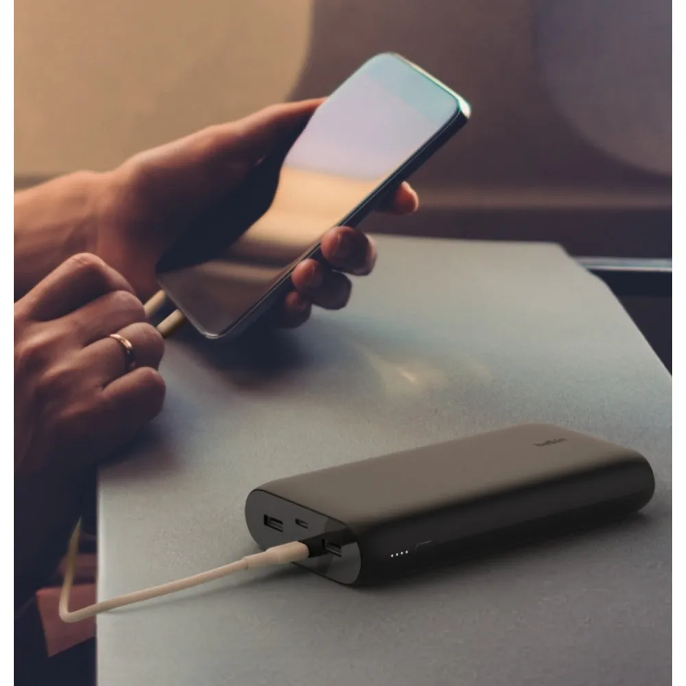 BELKIN BoostCharge 26K mAh Powerbank with USB-C & USB-A Ports Fast Charge - Black
