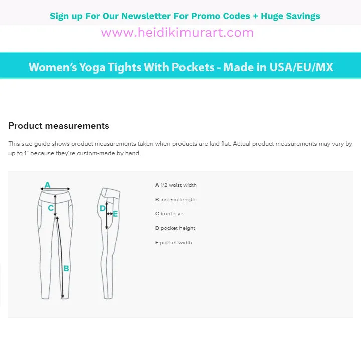 Dark Blue Snake Print Tights, Women's 7/8 Leggings With 2 Side Pockets - Made in USA/EU/MX