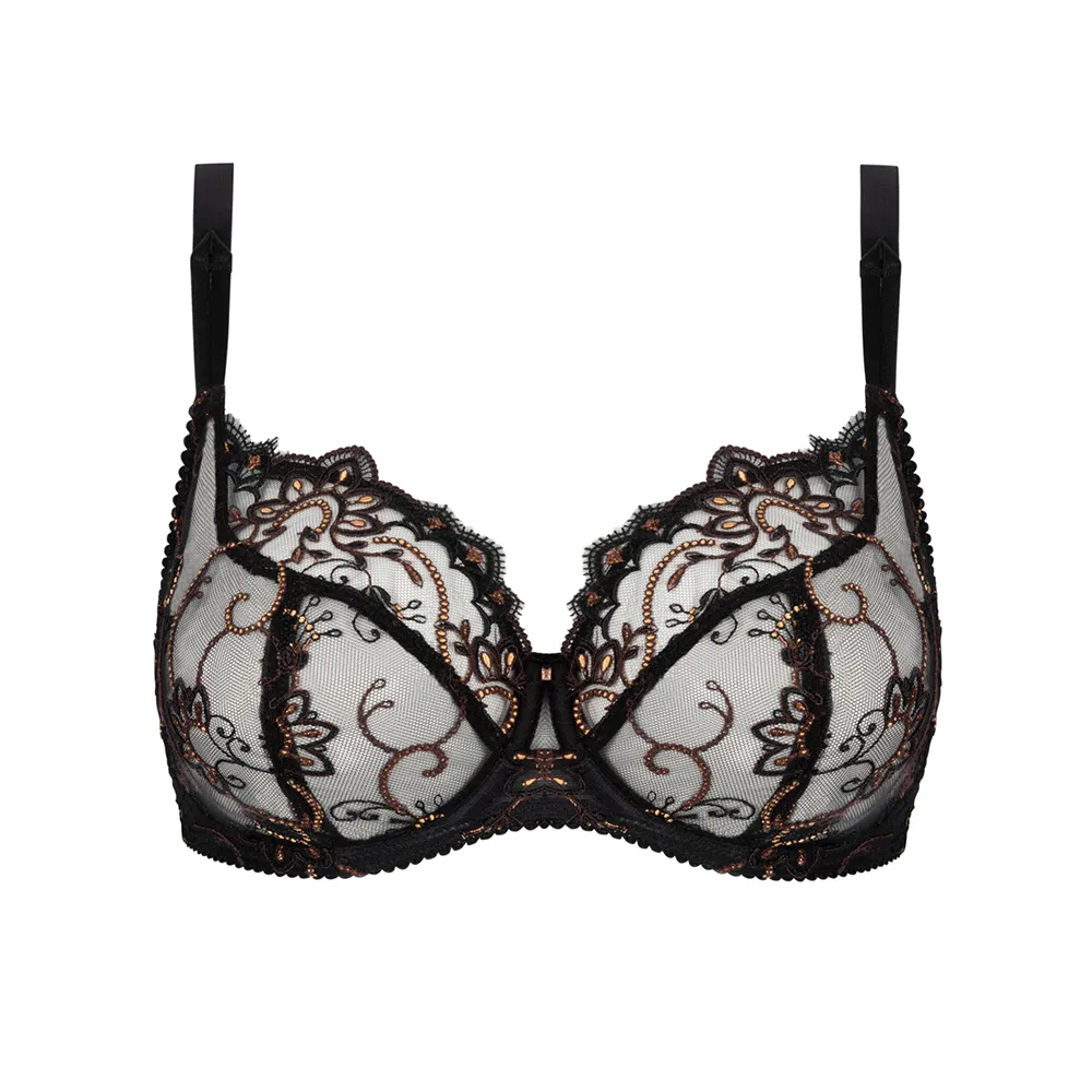 Fauve Amour Full Cup Bra in Black/Gold