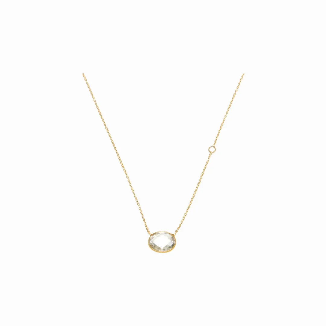 Green Amethyst Oval Pendant
