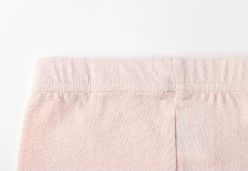 Pale Color Ruffle Knee-Length Baby Leggings