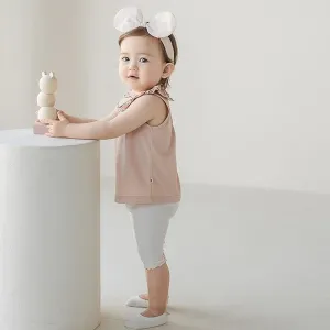 Pale Color Ruffle Knee-Length Baby Leggings