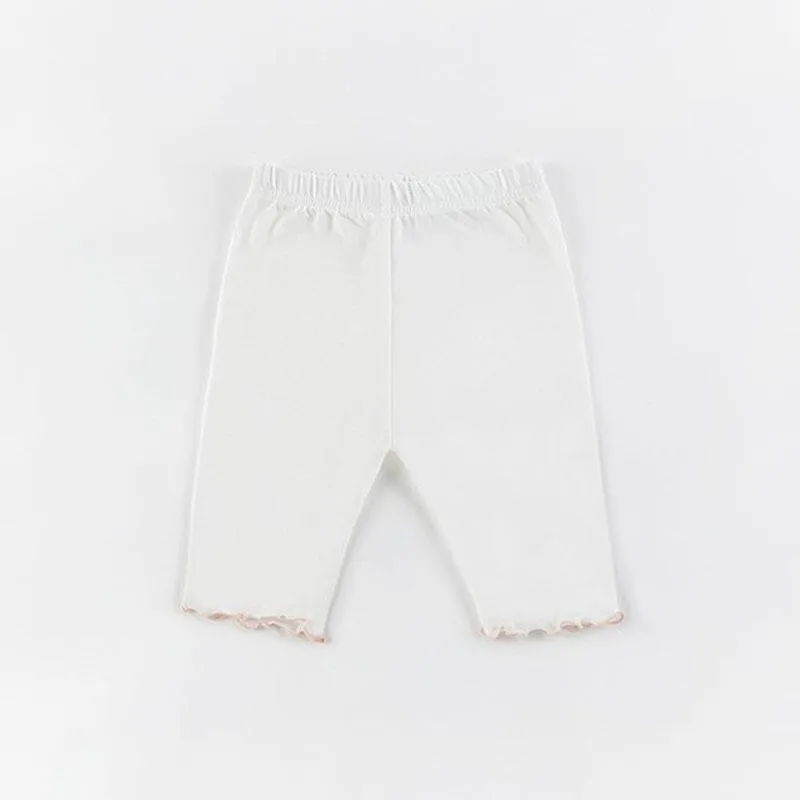 Pale Color Ruffle Knee-Length Baby Leggings