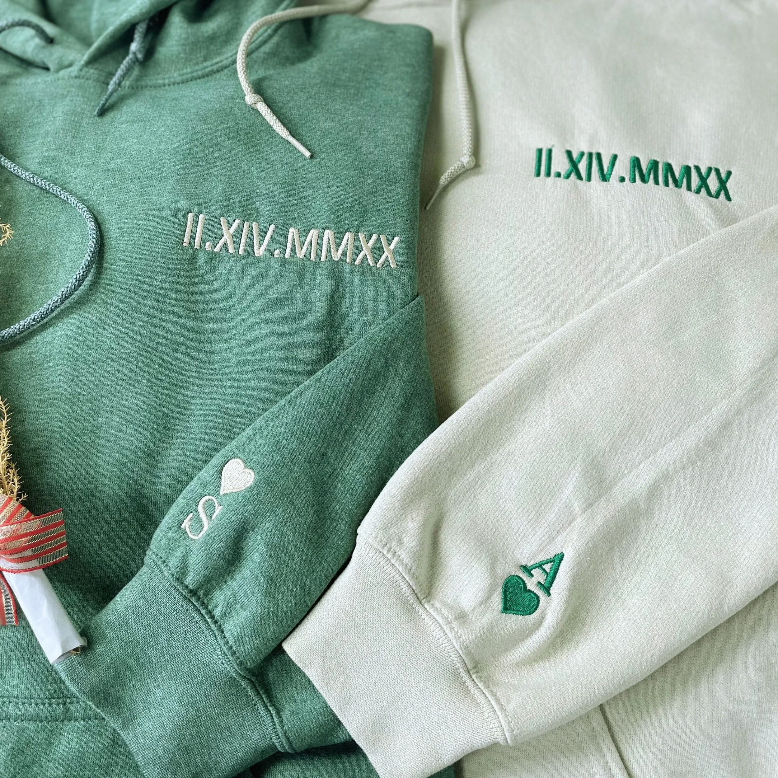 Personalized Anniversary Gifts for Him Her, Custom Embroidered Anniversary Year Hoodie Sweatshirt