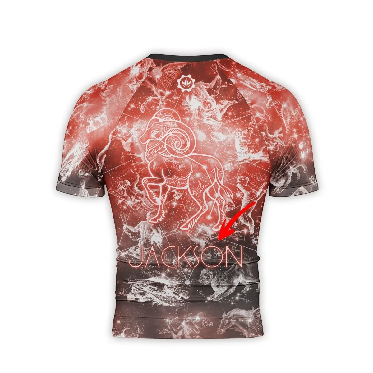 Personalized Zodiac Aries Short Sleeve Rash Guard