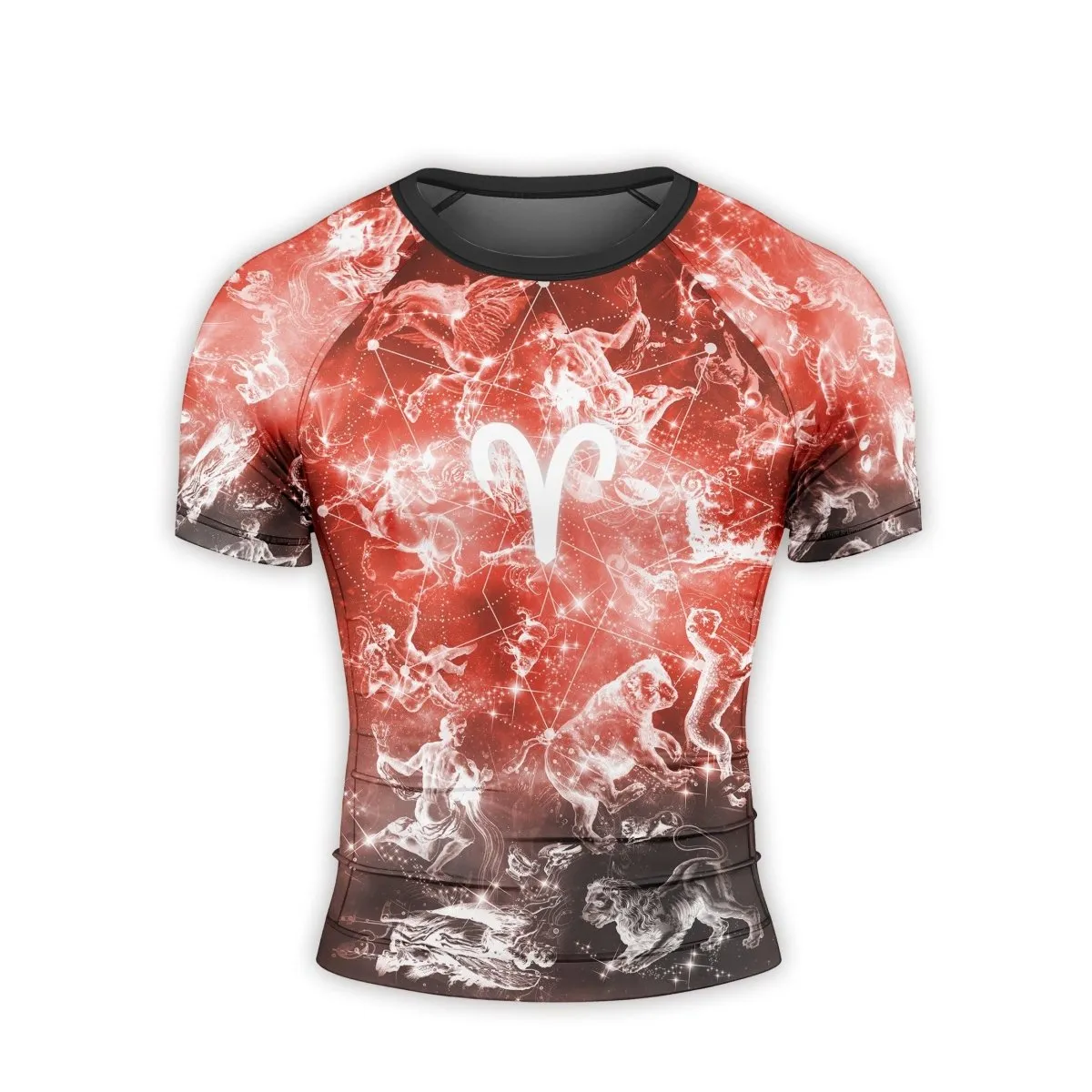 Personalized Zodiac Aries Short Sleeve Rash Guard