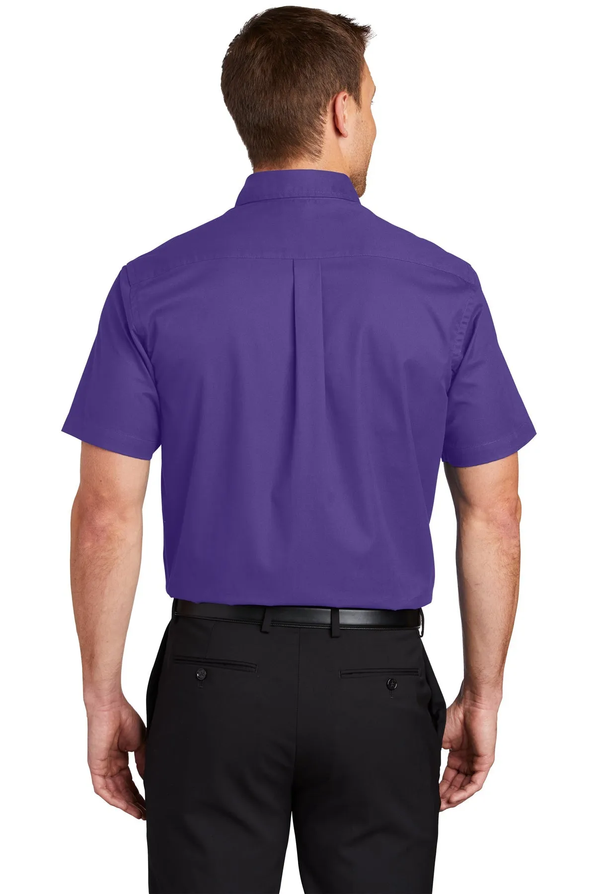 Port Authority Tall Short Sleeve Custom Easy Care Shirts, Purple/ Light Stone
