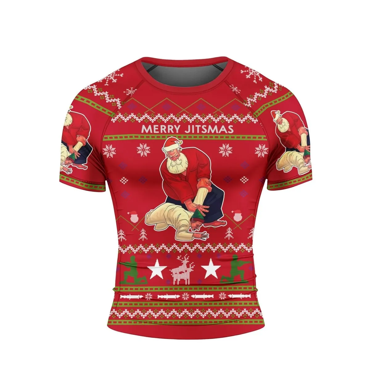 Santa Merry Jitsmas Short Sleeve Rash Guard