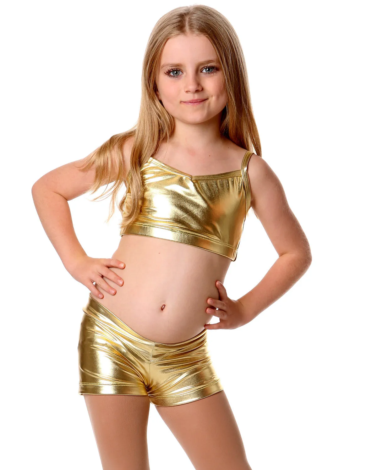 Studio 7 Metallics, Crop Top, Gold, Childs, CHCT02