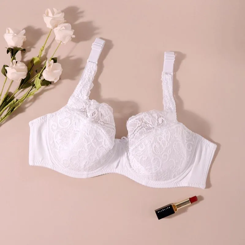 Women's Large Size Bras 75E 80E 85E 90E 95E 100E Female Plus Size Lace Underwear Unlined Ultra Thin Soft Cotton Bras