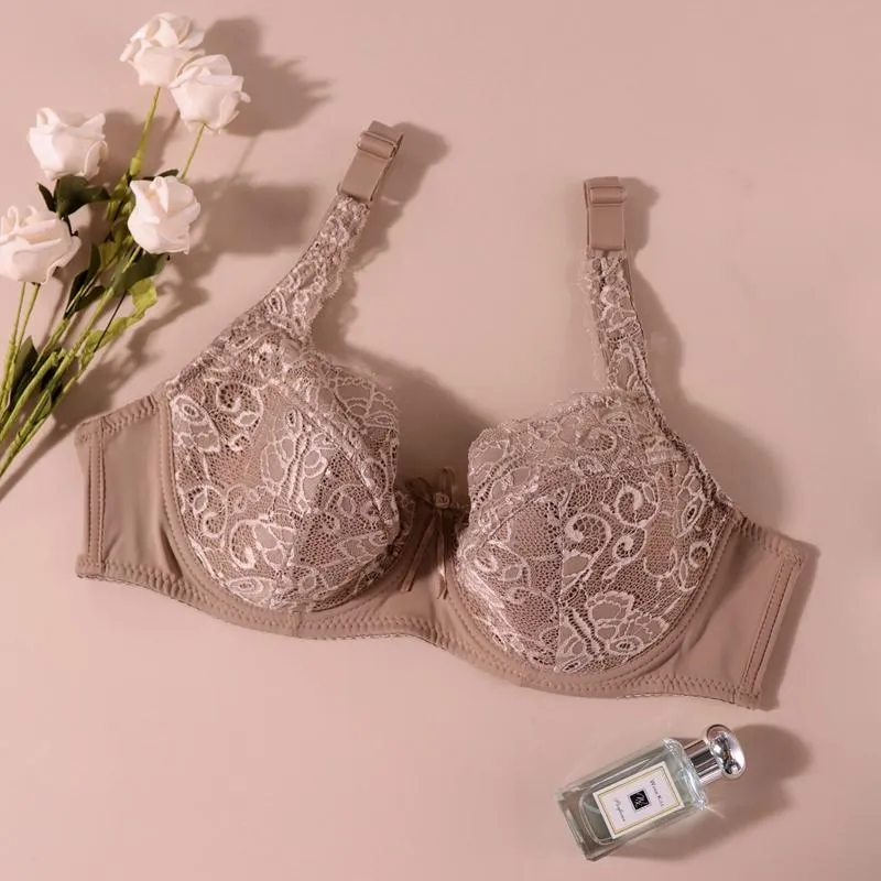 Women's Large Size Bras 75E 80E 85E 90E 95E 100E Female Plus Size Lace Underwear Unlined Ultra Thin Soft Cotton Bras